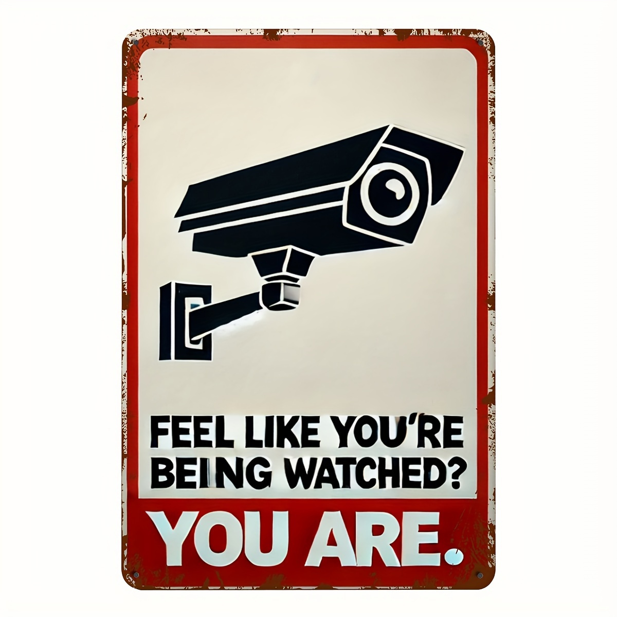 Home Security Quotes - Grappig metalen bord met waarschuwing voor