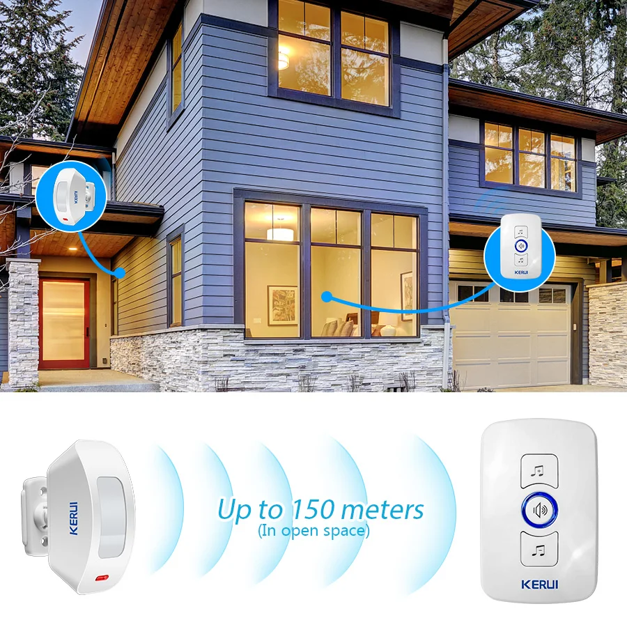 Home Security Ring - KERUI Draadloze deurbel Home Security Welkomstbel