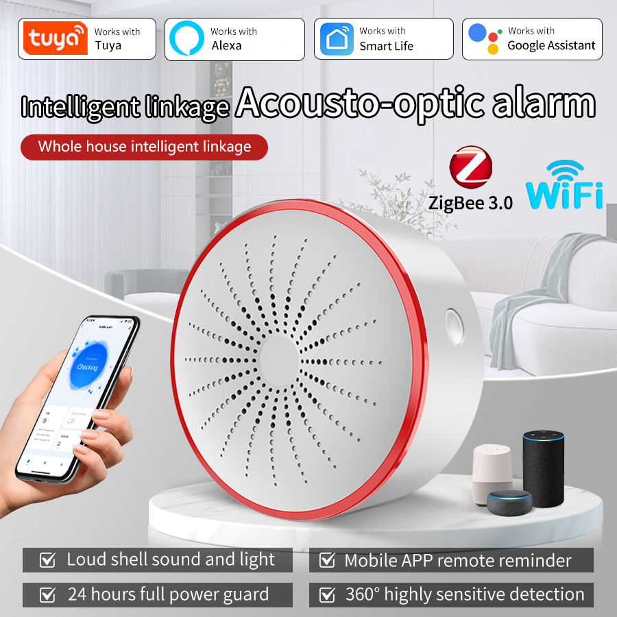 Home Security Equipment - Tuya WiFi ZigBee Smart Alarm Sirene