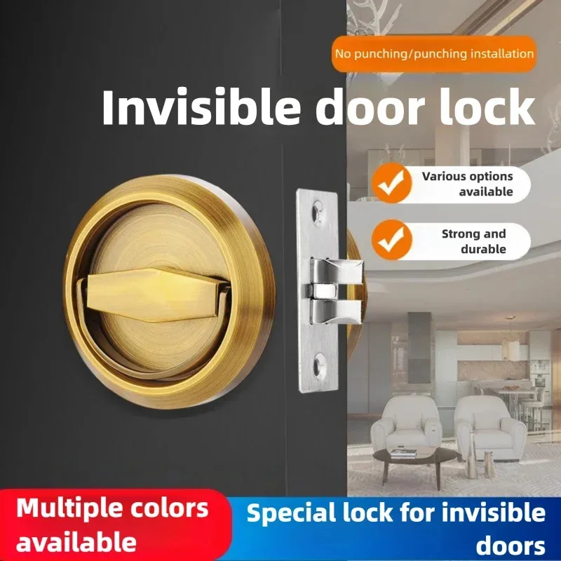 Home Security Ring - Zware roestvrijstalen verborgen deurvergrendeling, inbouw verborgen