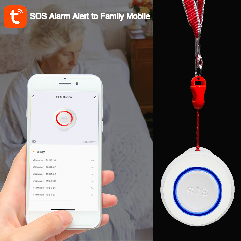 Home Security Outdoor - Tuya WiFi SOS Alarmknop Batterij Oplaadbaar