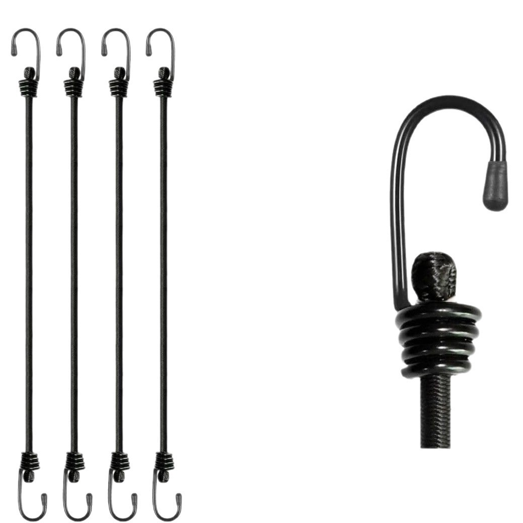Home Security Outdoor - 4 stuks bungeekoorden met haken, inclusief