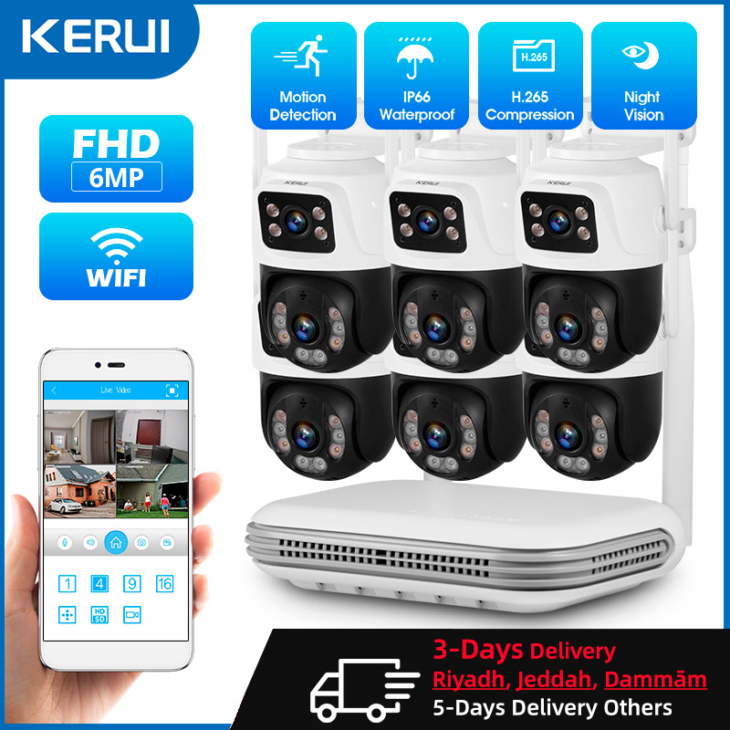 Home Security Bell - KERUI Waterdichte 6MP HD Draadloze Dual