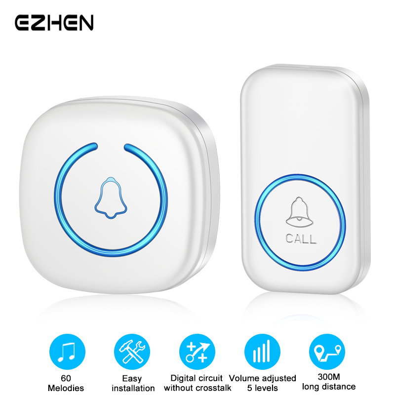 Home Security Bell - EZHEN Slimme Draadloze Deurbel Welkom Deurbel