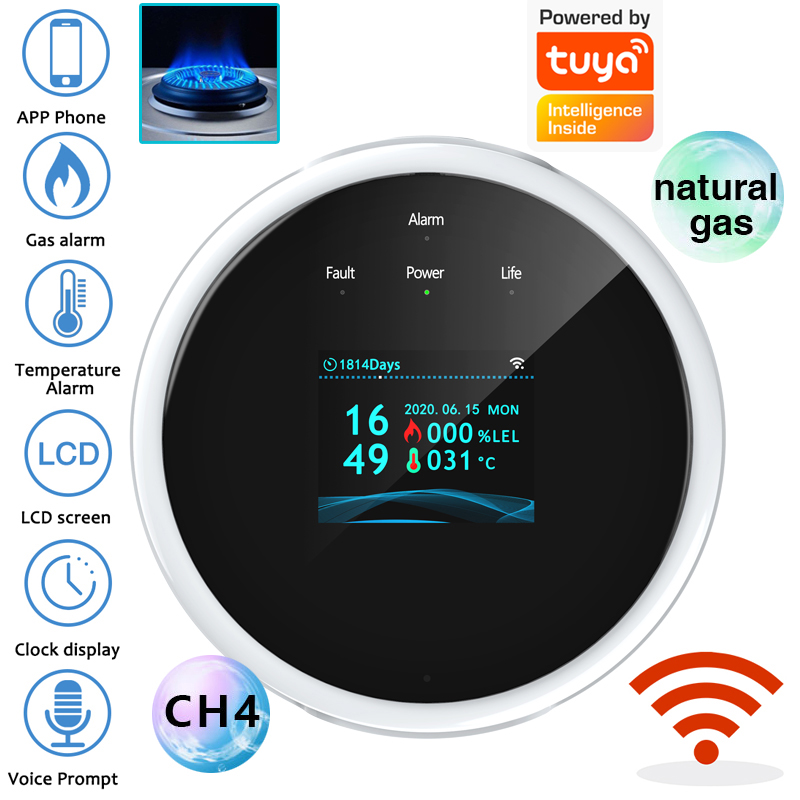 Home Security Equipment - 2.4G WiFi Gasalarmsensor Brandbaar gasdetector Werkt