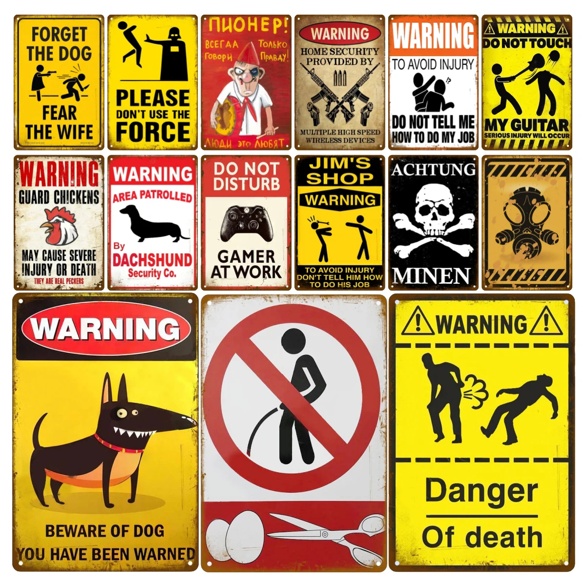 Home Security Quotes - HD Metal Tin Sign Vintage Grappige