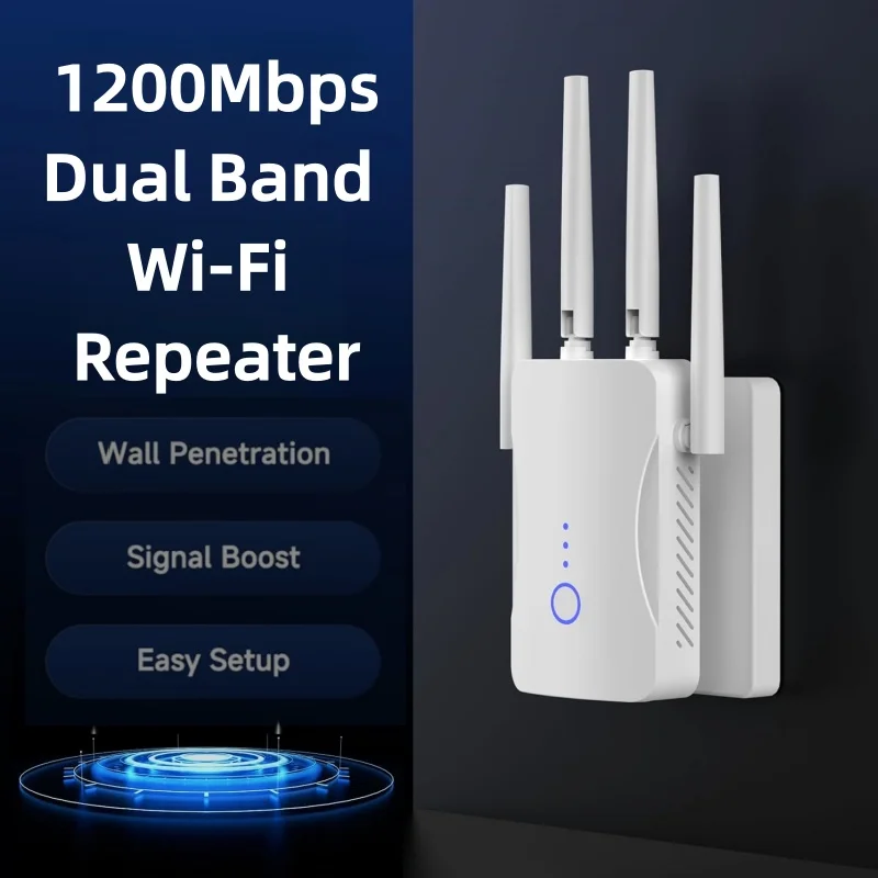 Home Security Outdoor - 2.4G/5GHz Dual Band WiFi Repeater 1200Mbps