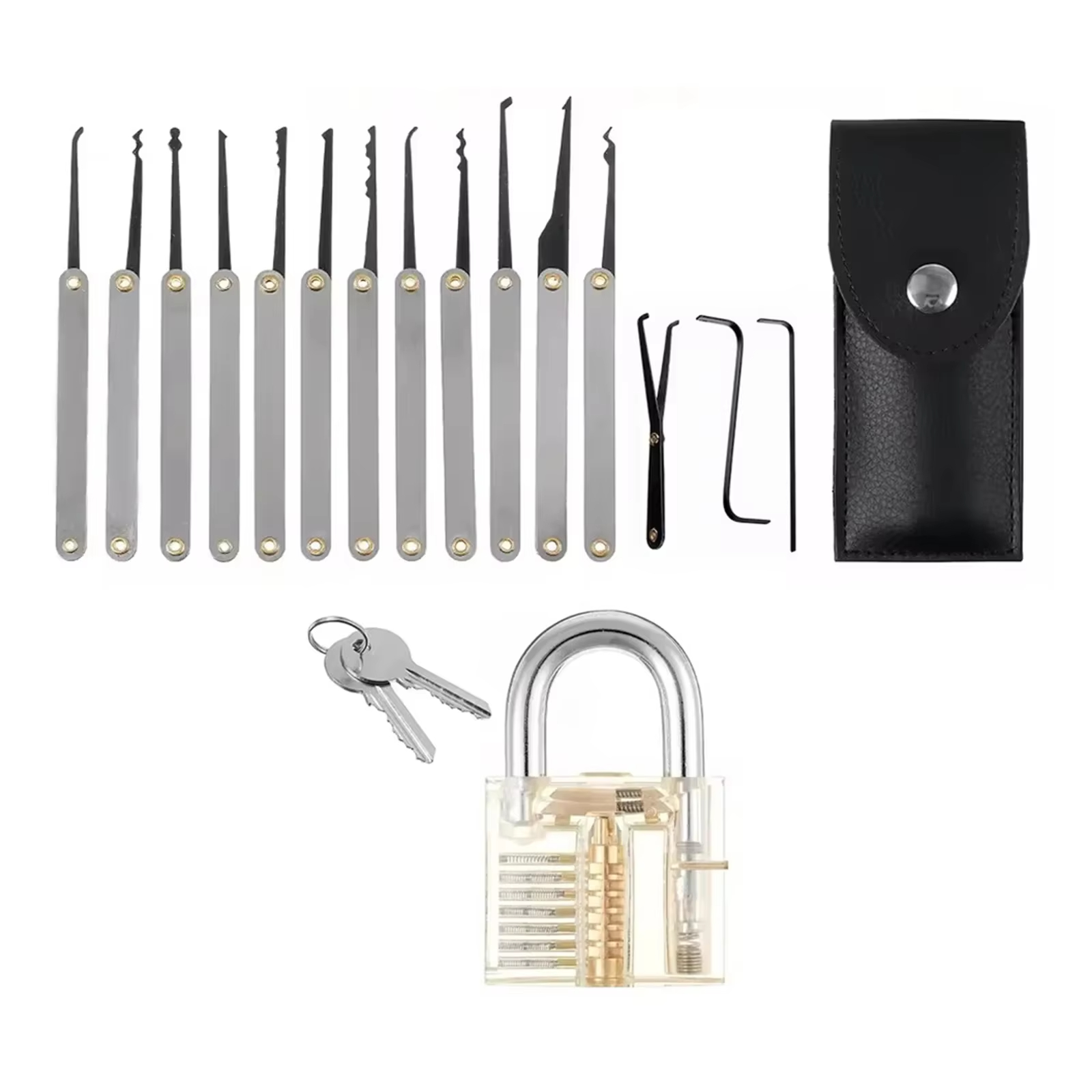 Lock Picking Set - 15-delige kit Multifunctioneel gereedschap Draagbare auto-ontgrendelingsset