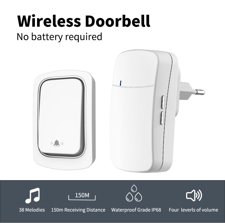Home Security Ring - Draadloze deurbel Welkomstbel voor huisbeveiliging alarmsysteem