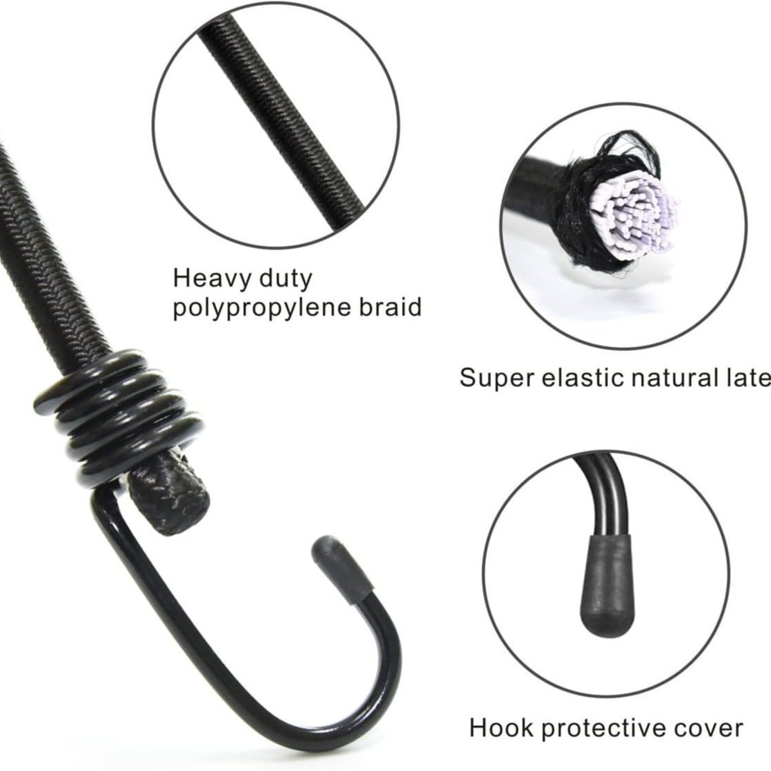 4 stuks bungeekoorden met hake - Home Security Outdoor recensie en prijs