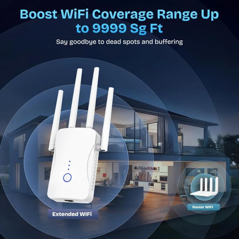 2.4G/5GHz Dual Band WiFi Repea - Home Security Outdoor recensie en prijs
